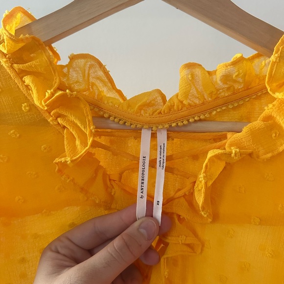 Anthropologie Haida Peasant Mango Ruffle Blouse - Picture 3 of 7